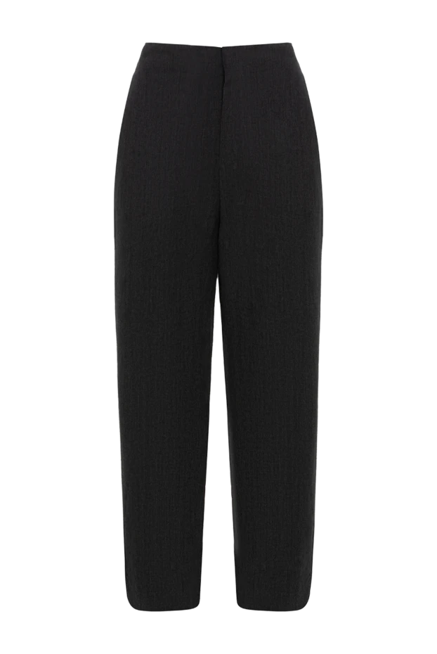 Brunello Cucinelli woman black wool and linen trousers for women купить с ценами и фото 141286 - photo 1