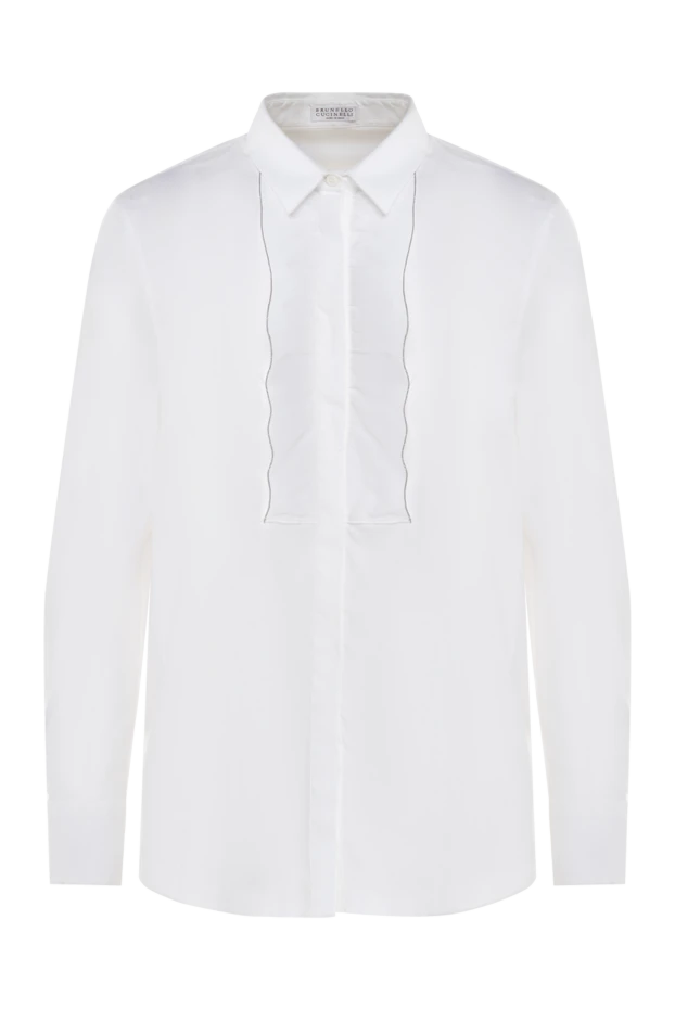 Brunello Cucinelli woman white cotton and polyamide shirt for women купить с ценами и фото 141321 - photo 1