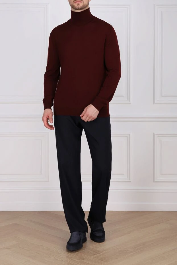 Cesare di Napoli man men's wool golf burgundy купить с ценами и фото 141357 - photo 2