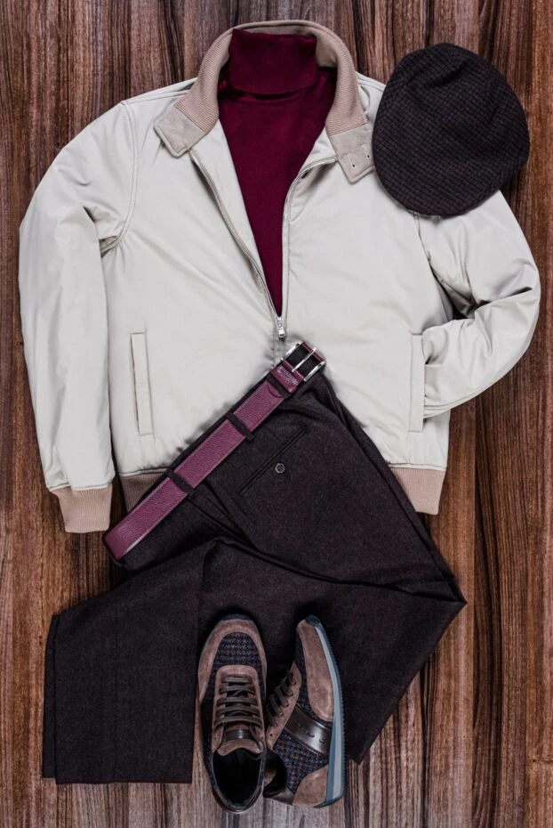 Cesare di Napoli гольф темно-бордовый базовый шерстяной мужской 141357 - фото 2