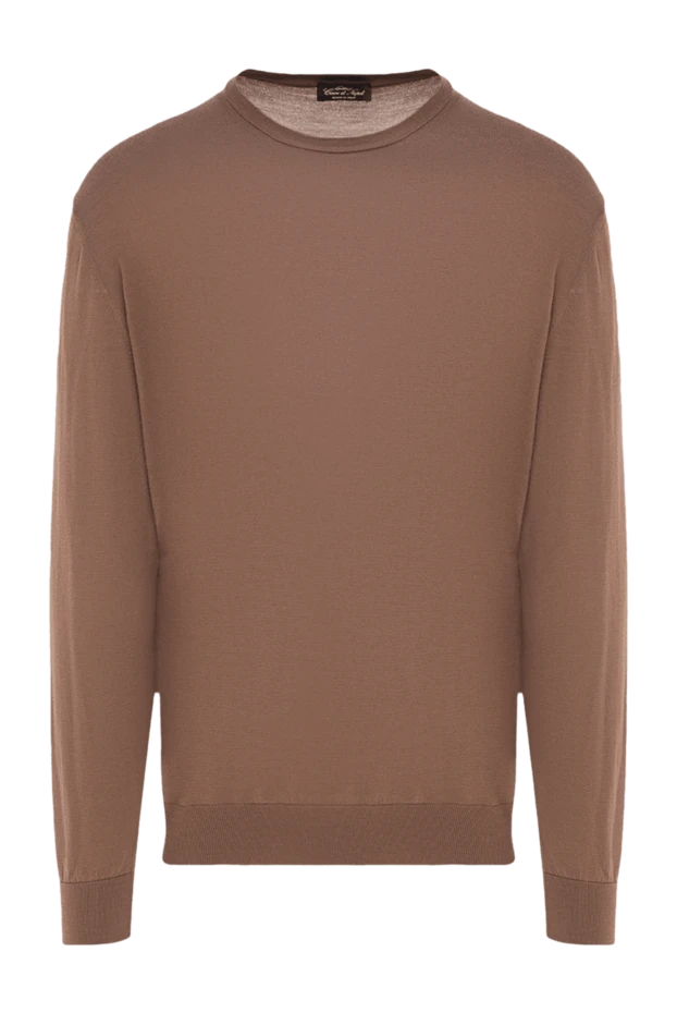 Cesare di Napoli man brown wool jumper for men купить с ценами и фото 141366 - photo 1