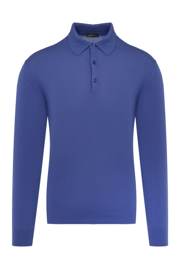 Cesare di Napoli man wool long sleeve polo blue for men купить с ценами и фото 141380 - photo 1