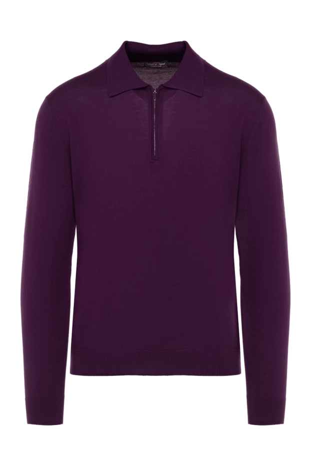 Cesare di Napoli man wool long sleeve polo violet for men купить с ценами и фото 141390 - photo 1