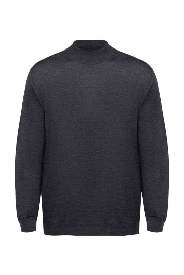 Cesare di Napoli man jumper with high stand neck made of wool, silk and cashmere gray for men купить с ценами и фото 141419 - photo 1