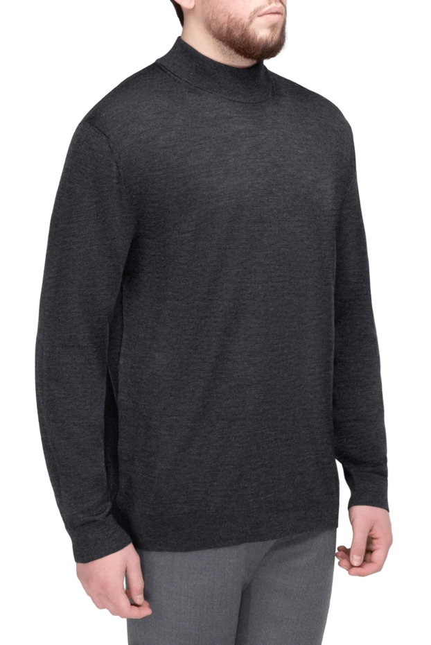 Cesare di Napoli man jumper with high neck, wool, gray for men 141425 - photo 3