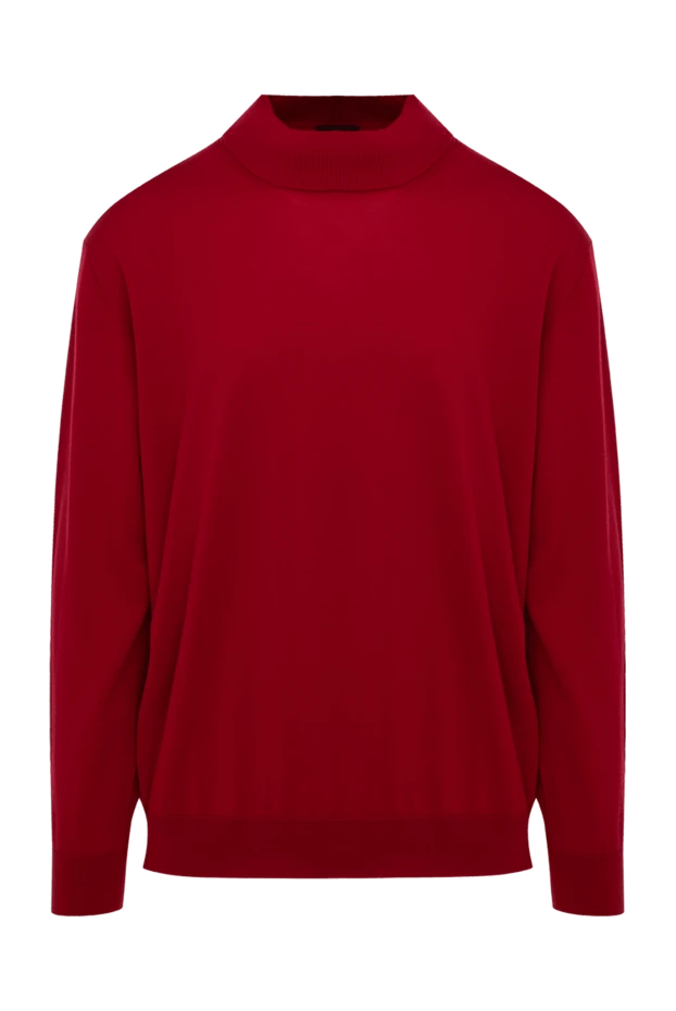 Cesare di Napoli man red wool turtleneck jumper for men купить с ценами и фото 141430 - photo 1