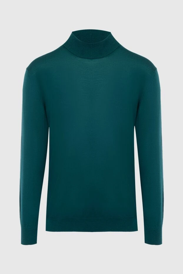 Cesare di Napoli man green wool turtleneck jumper for men купить с ценами и фото 141433 - photo 1