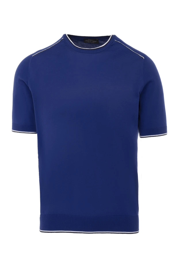 Cesare di Napoli man cotton t-shirt blue for men купить с ценами и фото 141472 - photo 1