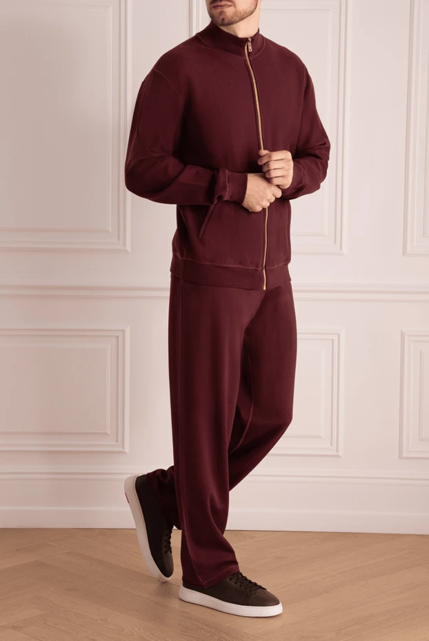 Billionaire man men's sports suit made of cotton and viscose, burgundy купить с ценами и фото 141570 - photo 2