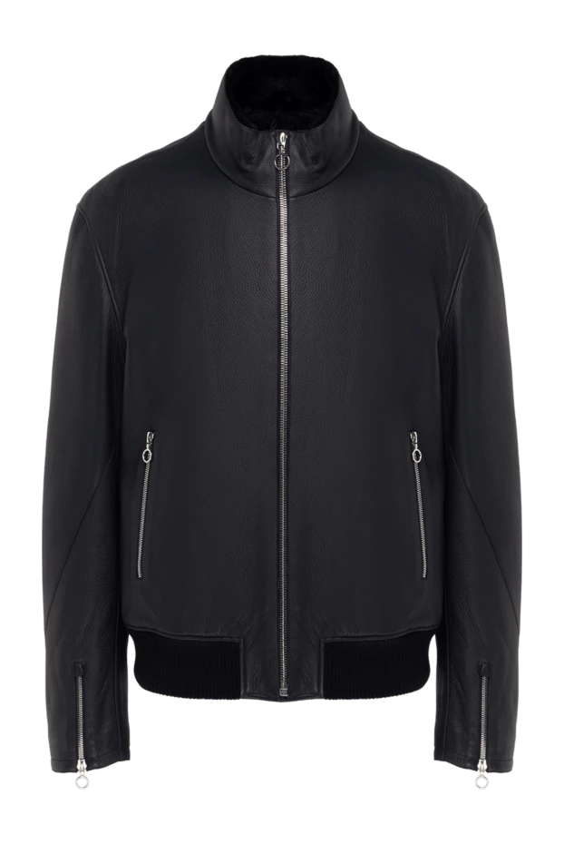 Ерлерге арналған қою көк аң терілі былғары күртеше - фото 1