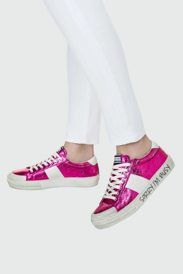 MOA Master of Arts woman pink leather sneakers for women купить с ценами и фото 141684 - photo 2