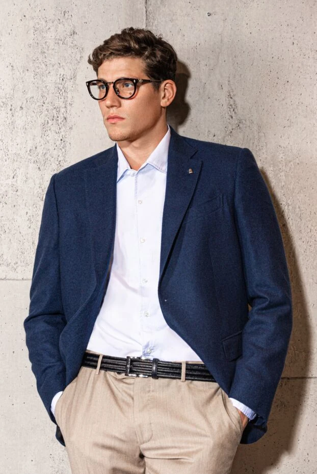 Men's blue cashmere jacket - photo 2