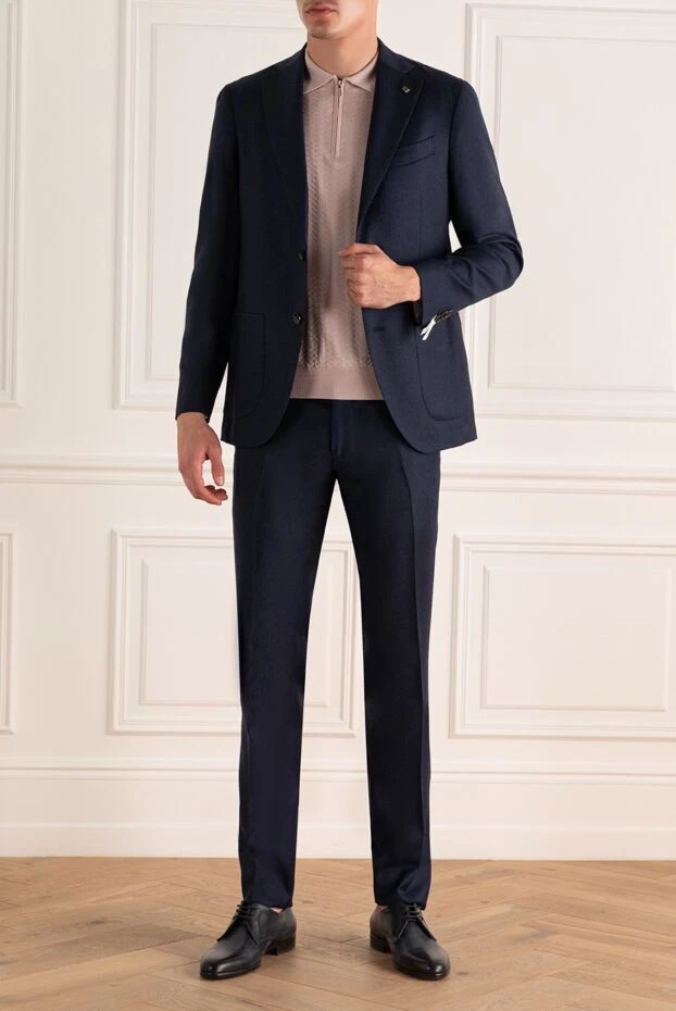 Sartoria Latorre man men's suit made of wool, blue купить с ценами и фото 141799 - photo 2