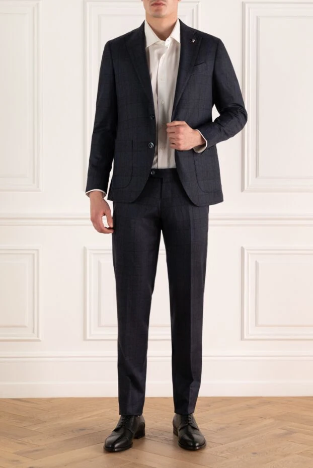 Sartoria Latorre man men's suit made of wool, blue купить с ценами и фото 141800 - photo 2