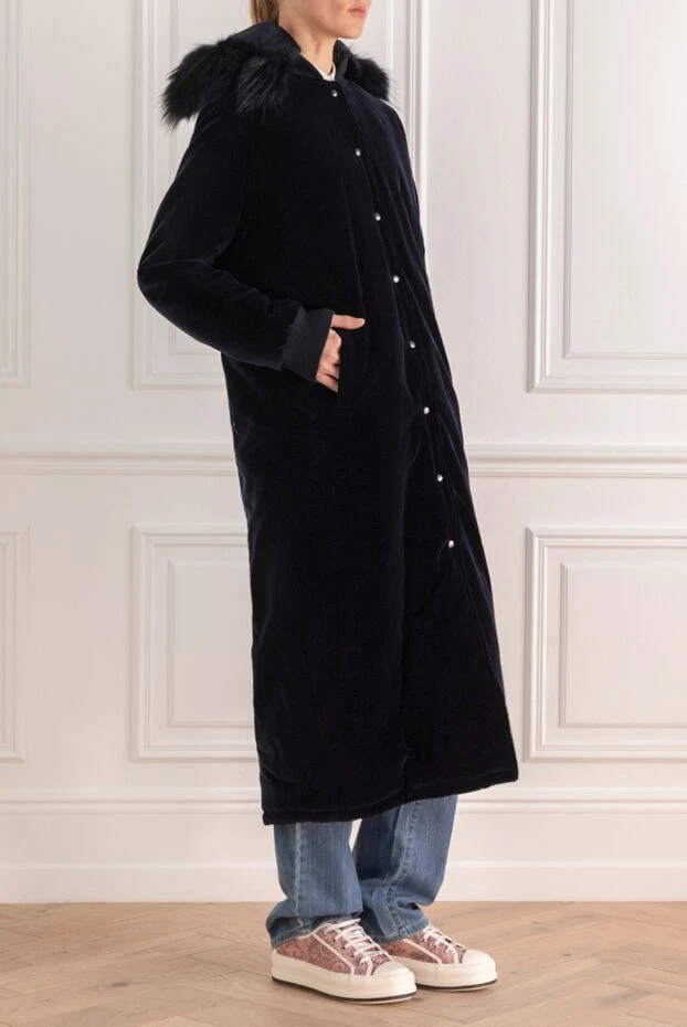 Ava Adore әйелдерге арналған көк мақта және модальды пальто 141814 - фото 3