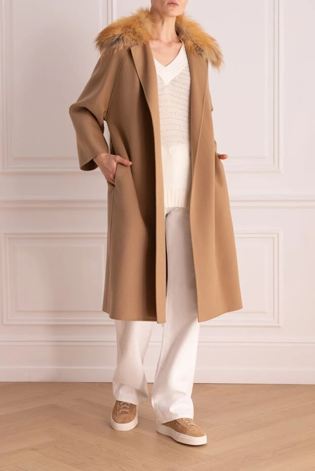 Ava Adore woman women's beige cashmere coat купить с ценами и фото 141815 - photo 2