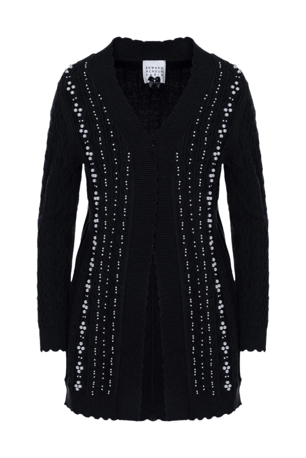 Edward Achour Paris woman black wool and cotton cardigan for women купить с ценами и фото 141831 - photo 1