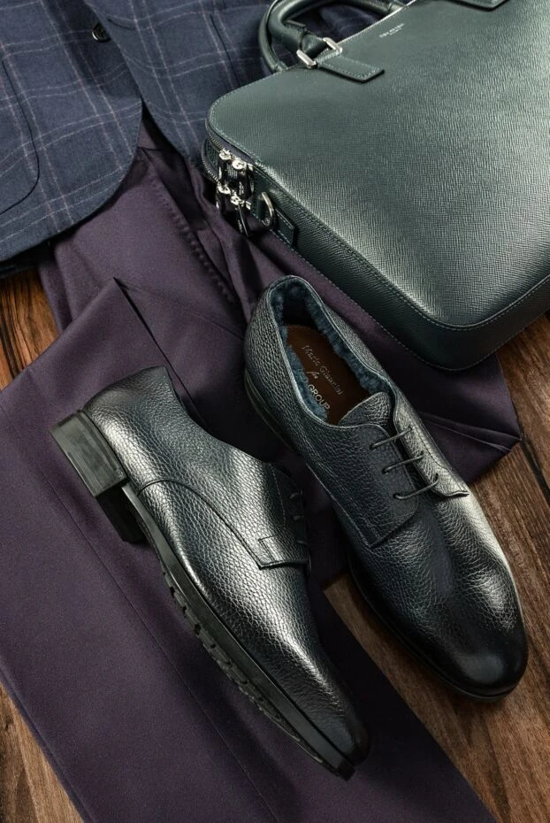 Doucal`s туфли оксфорды cap-toe из зернистой кожи черные мужские+d10174:d10182 141875 - фото 2