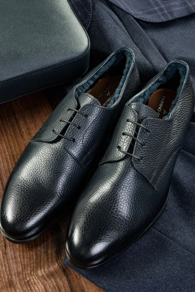 Doucal`s туфли оксфорды cap-toe из зернистой кожи черные мужские+d10174:d10182 141875 - фото 3