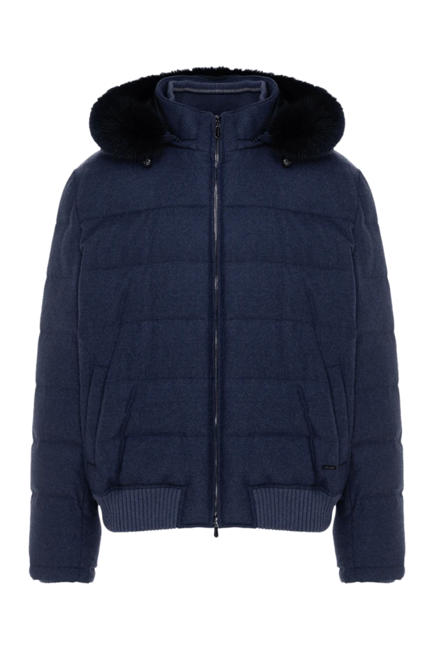 Enrico Mandelli man down jacket men's wool and cashmere blue купить с ценами и фото 141880 - photo 1