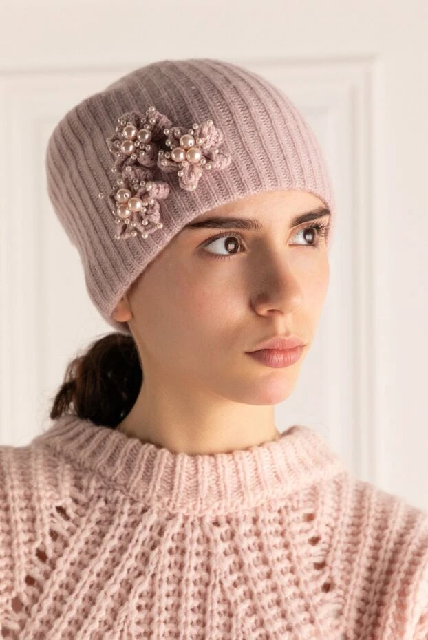 Max&Moi woman pink merino and cashmere hat for women купить с ценами и фото 141917 - photo 2