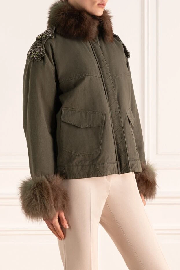 Alessandra Chamonix woman women's parka made of cotton and natural fur, pink 142057 - photo 3