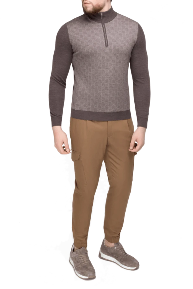 Cesare di Napoli man wool troyer beige for men купить с ценами и фото 141969 - photo 2