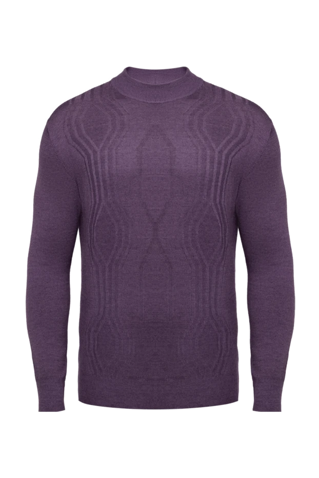 Cesare di Napoli man turtleneck jumper in wool and cashmere purple for men купить с ценами и фото 141990 - photo 1