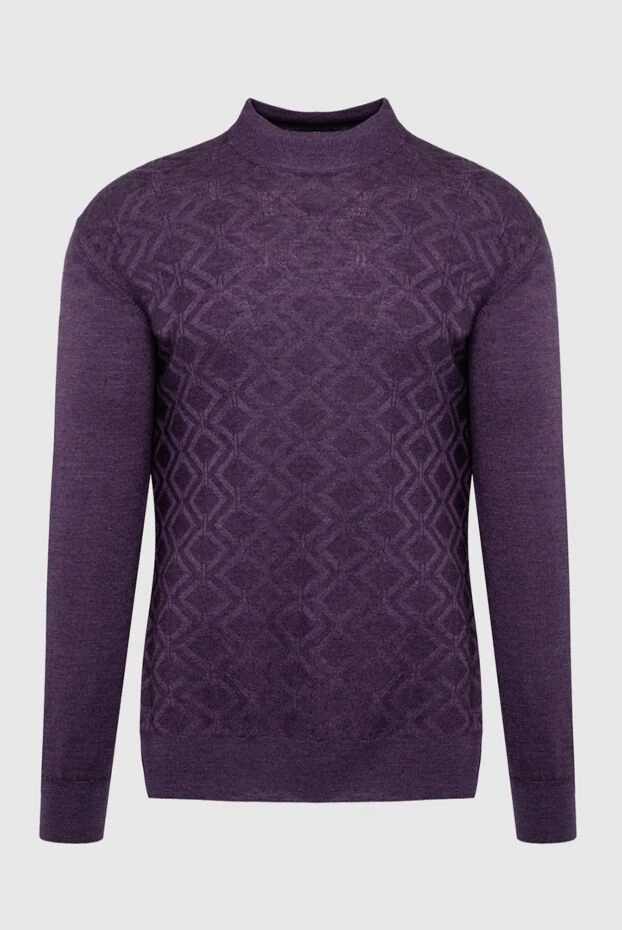 Cesare di Napoli man turtleneck jumper in wool and cashmere purple for men купить с ценами и фото 141999 - photo 1