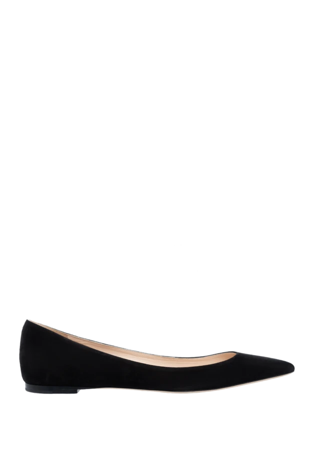 Классикалық қара замштан жасалған әйелдердің туфлилері - фото 1