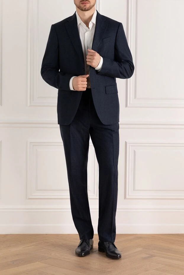 Sartoria Latorre man men's suit made of wool, blue купить с ценами и фото 142022 - photo 2