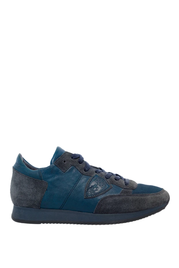 Philippe Model man sneakers in leather and suede blue for men купить с ценами и фото 142033 - photo 1