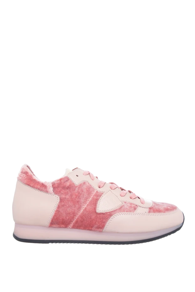 Philippe Model woman pink leather and velor sneakers for women купить с ценами и фото 142039 - photo 1