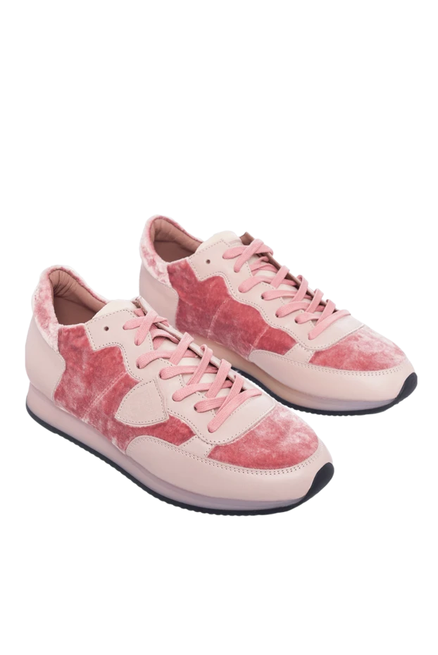 Santoni woman pink suede sneakers for women 174312 - photo 3