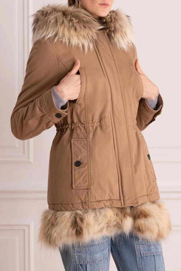 Alessandra Chamonix woman women's parka made of cotton and natural fur, pink 142057 - photo 3