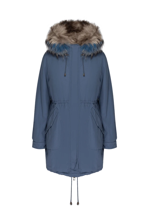 Alessandra Chamonix woman parka made of cotton and natural fur, blue, for women купить с ценами и фото 142056 - photo 1