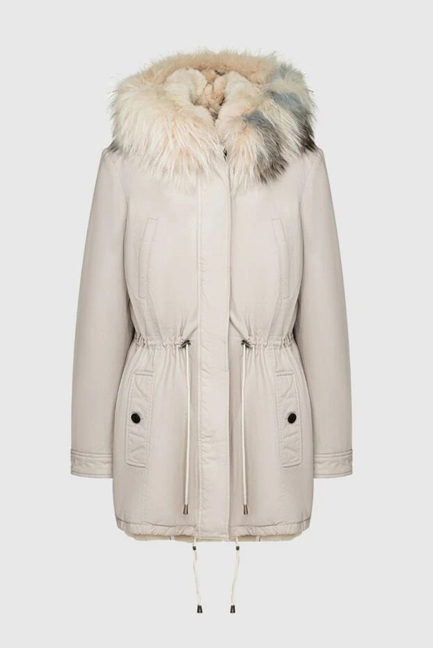 Alessandra Chamonix woman white women's parka made of cotton and natural fur купить с ценами и фото 142058 - photo 1