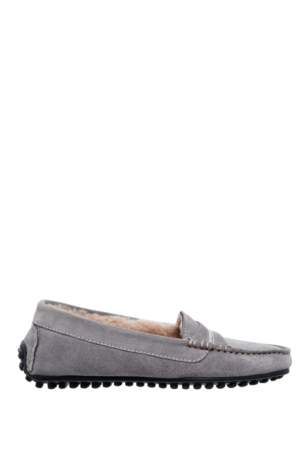 Peserico woman gray leather and elastane loafers for women купить с ценами и фото 142073 - photo 1