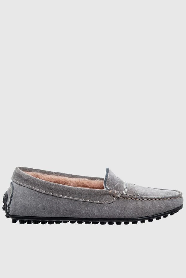 Peserico woman gray leather and elastane loafers for women купить с ценами и фото 142075 - photo 1