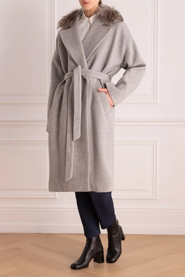 Peserico woman women's gray coat купить с ценами и фото 142093 - photo 2