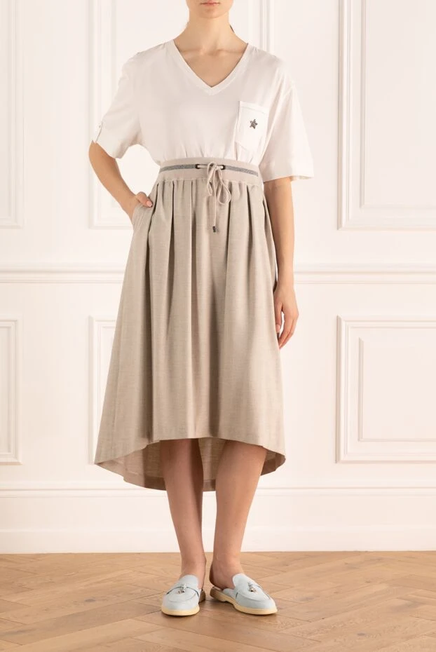 Peserico woman white skirt for women купить с ценами и фото 142124 - photo 2