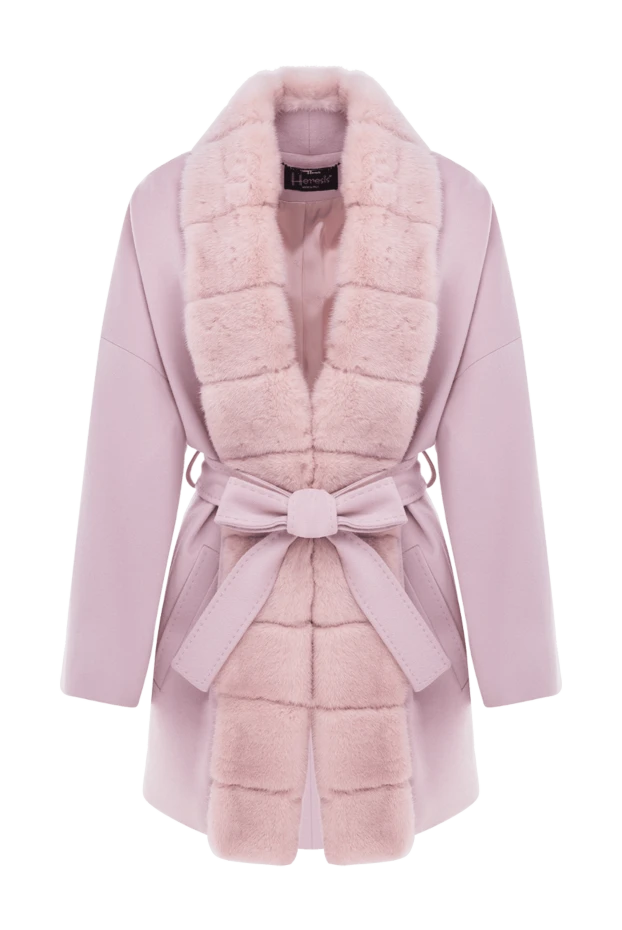 Heresis woman women's pink wool and mink coat купить с ценами и фото 142210 - photo 1