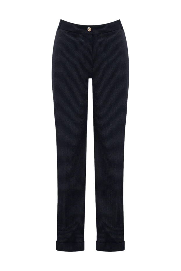 Edward Achour Paris woman blue viscose and polyester trousers for women купить с ценами и фото 142298 - photo 1