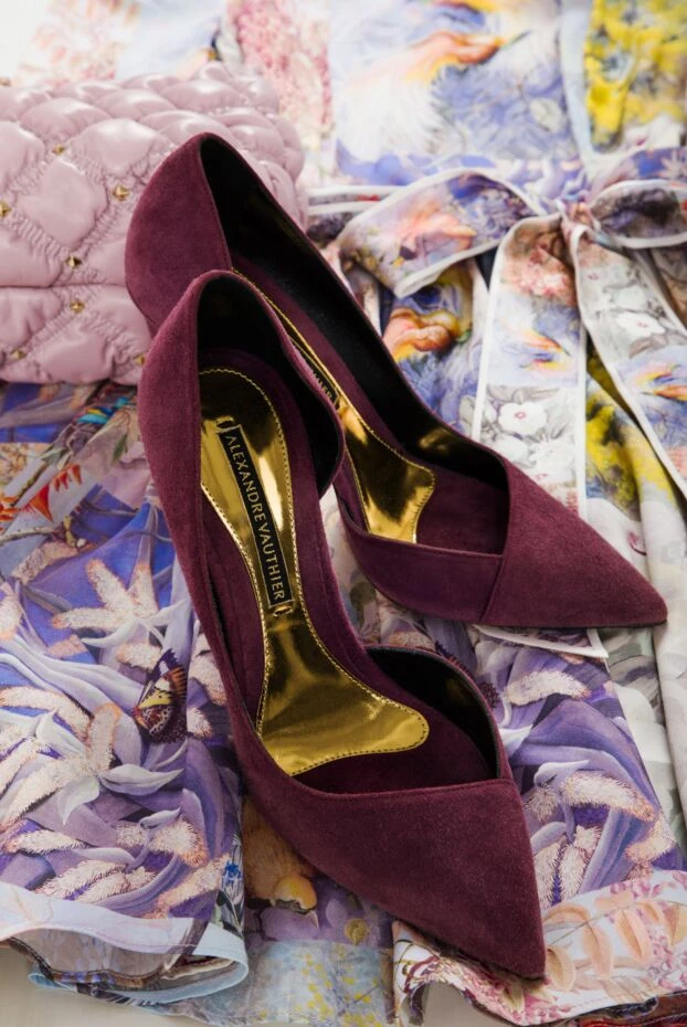 Alexandre Vauthier women's purple suede shoes with high heels 142391 - photo 2