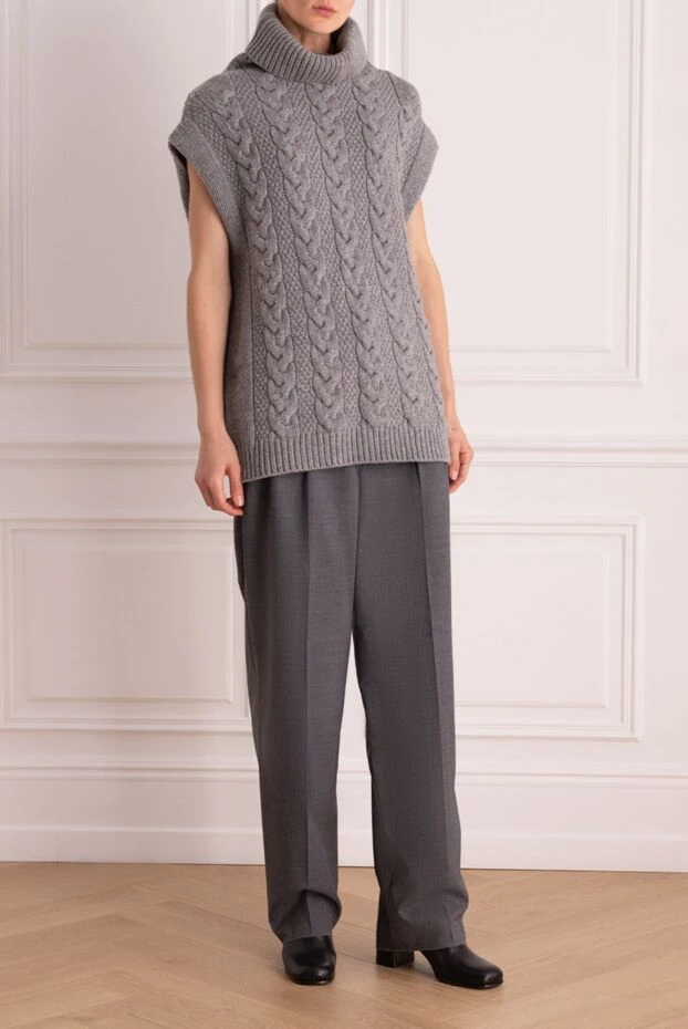 Golden Goose woman gray wool trousers for women купить с ценами и фото 142451 - photo 2