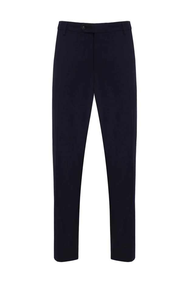 Cesare di Napoli man men's blue wool and elastane trousers купить с ценами и фото 142459 - photo 1