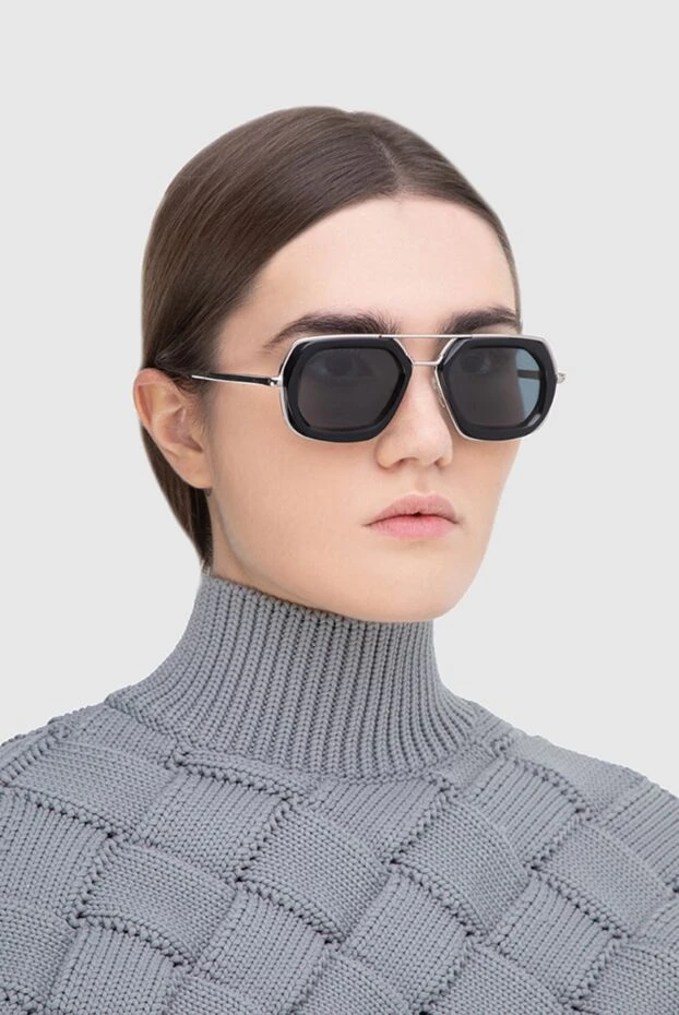 Dries Van Noten очки женские черные с тонкими дужками 142576 - фото 2