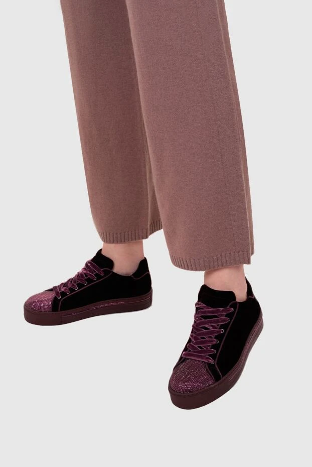 Rene Caovilla woman purple velvet sneakers for women купить с ценами и фото 142612 - photo 2