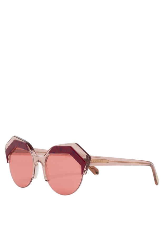 Bvlgari очки женские для защиты от солнца розовые с фантазийной формой оправы 142649 - фото 3