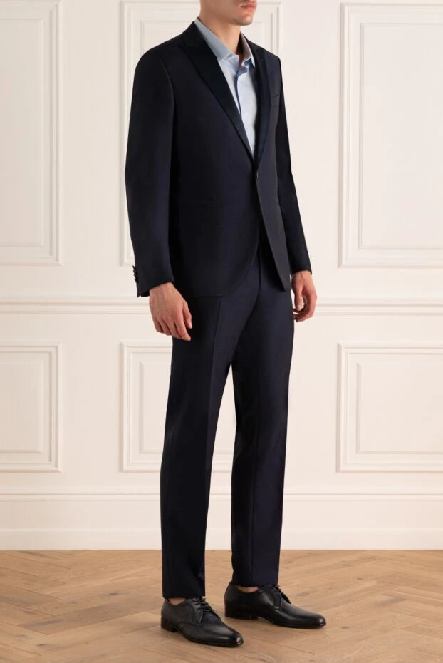 Lubiam men’s blue wool suit with a one-button closure 142709 - photo 3
